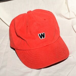 Red Baseball Cap with Embroidered W